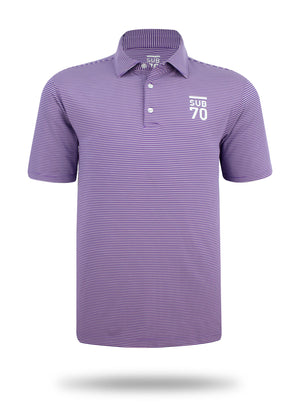 SUB70 Tour Thin Stripe 2.0 Golf Polo Shirt Multi Stretch UPF 30+