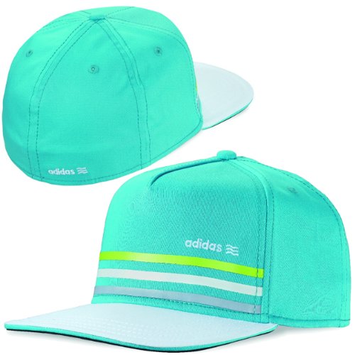Adidas Aqua / Glow Flat Bill Hat Fitted Baseball Cap UV Protection 50+⛳️