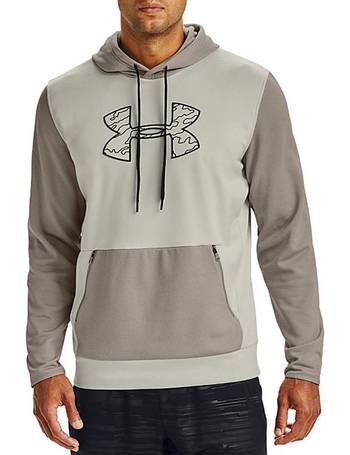Under Armour Textured Big Logo Hoodie in Stone