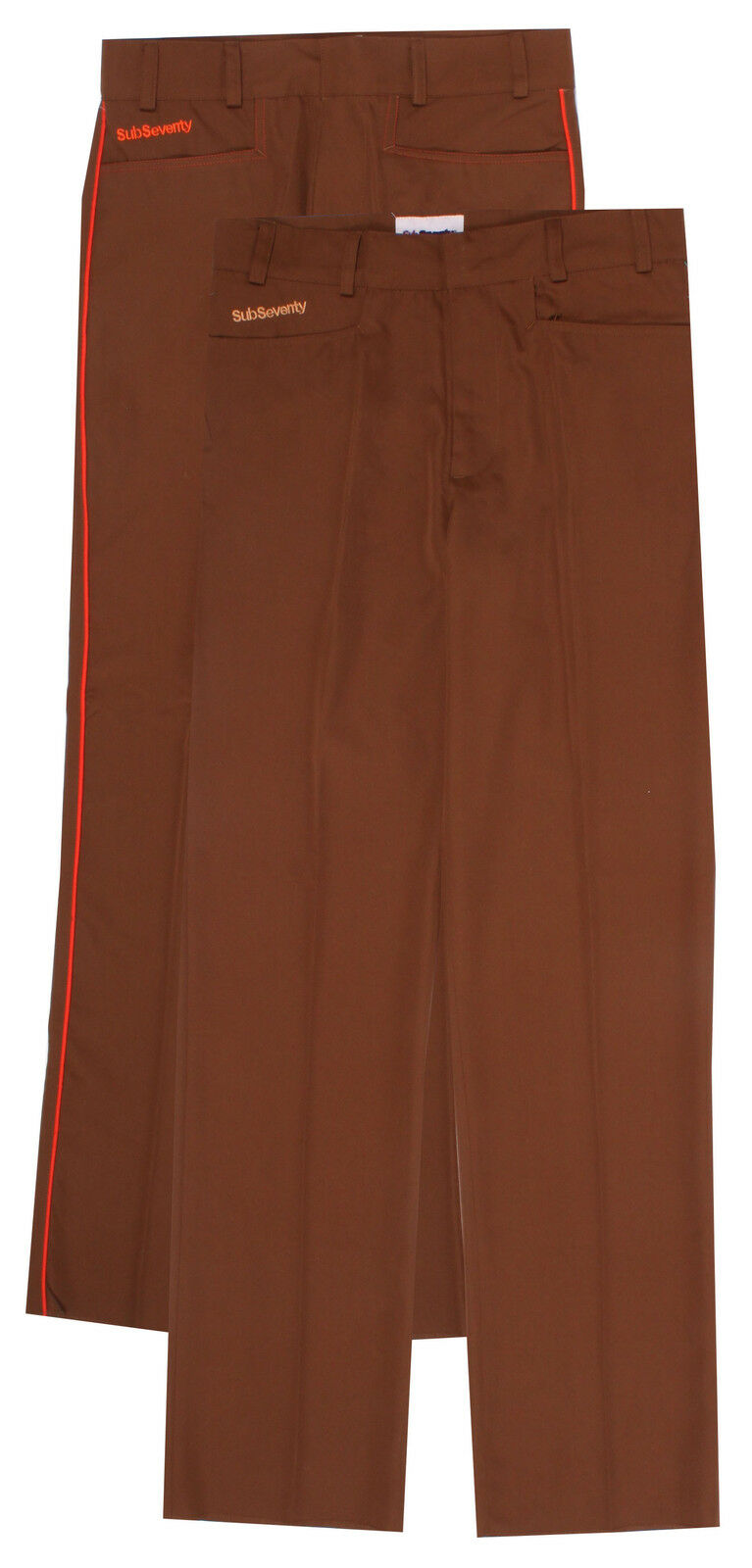 SUB70 Tour SubSeventy Mens Plain / Piping Brown Performance Golf Trousers