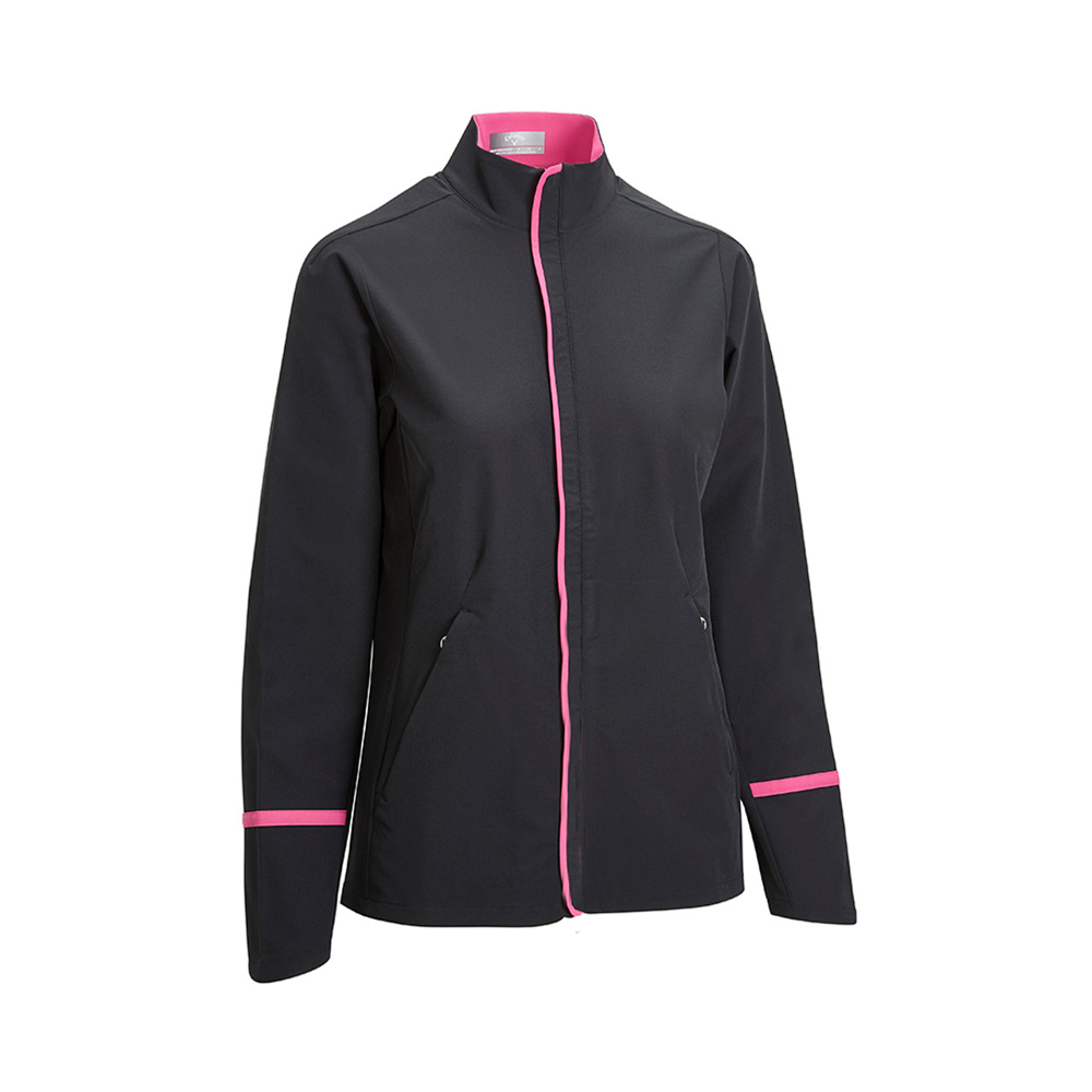 Callaway Lightweight Water Resistant Swing-Tech Jacket in Caviar & Pink - CGJFB037