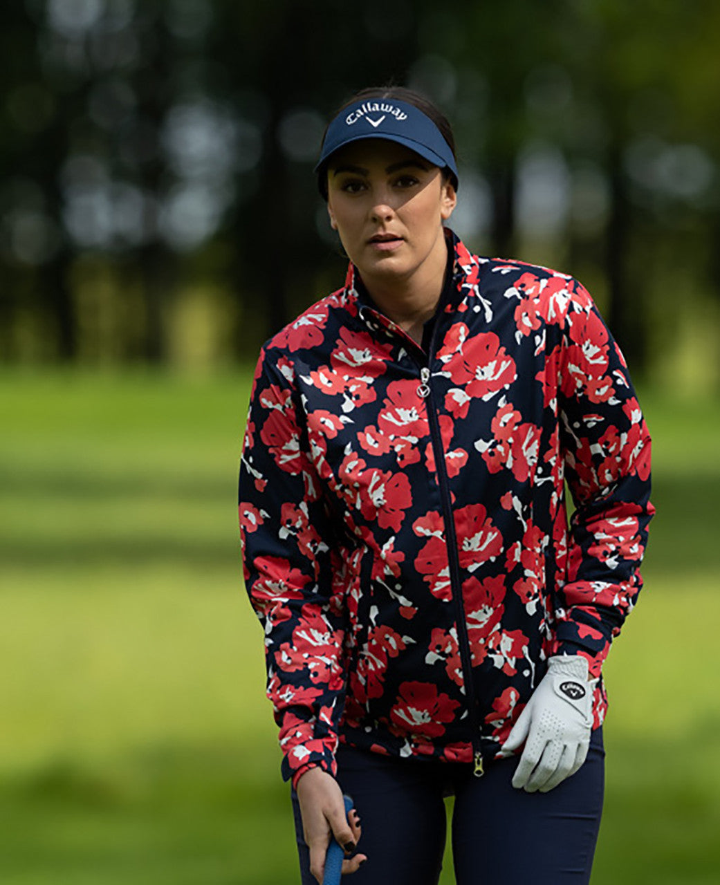 Callaway Golf Ladies Floral Soft Shell Jacket Peacoat CGJSC056