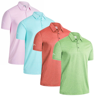 Callaway Golf Mens Heathered Jacquard Opti-Dri Stretch Golf Polo Shirt - CGKSB0K7GG