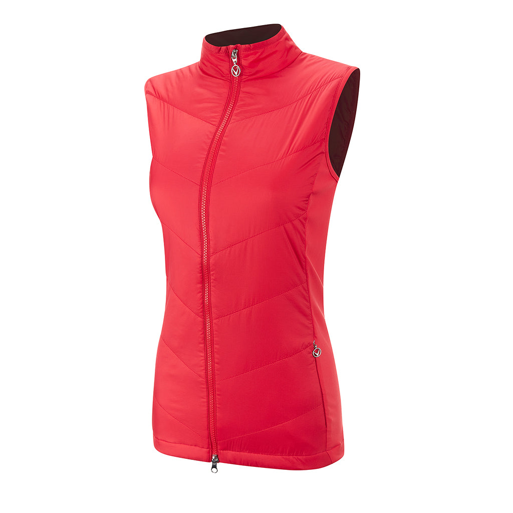 Callaway Lightweight Chevron Quilted Outerwear Vest Golf Apparel -Geranium - CGVSC057