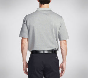 Skechers Go Golf Prado Jacquard Polo Geometric Knit Cotton Grey CMTO14