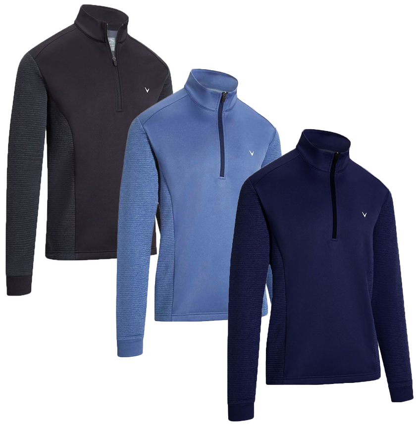 Callaway Mens Ribbed Ottoman II 1/4 Zip Golf Fleece - CGKFA0C0GG