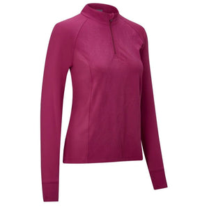Callaway Ladies Jacquard Floral Long Sleeve 1/4 Zip Top - Cactus Flower - CGKFB055GG