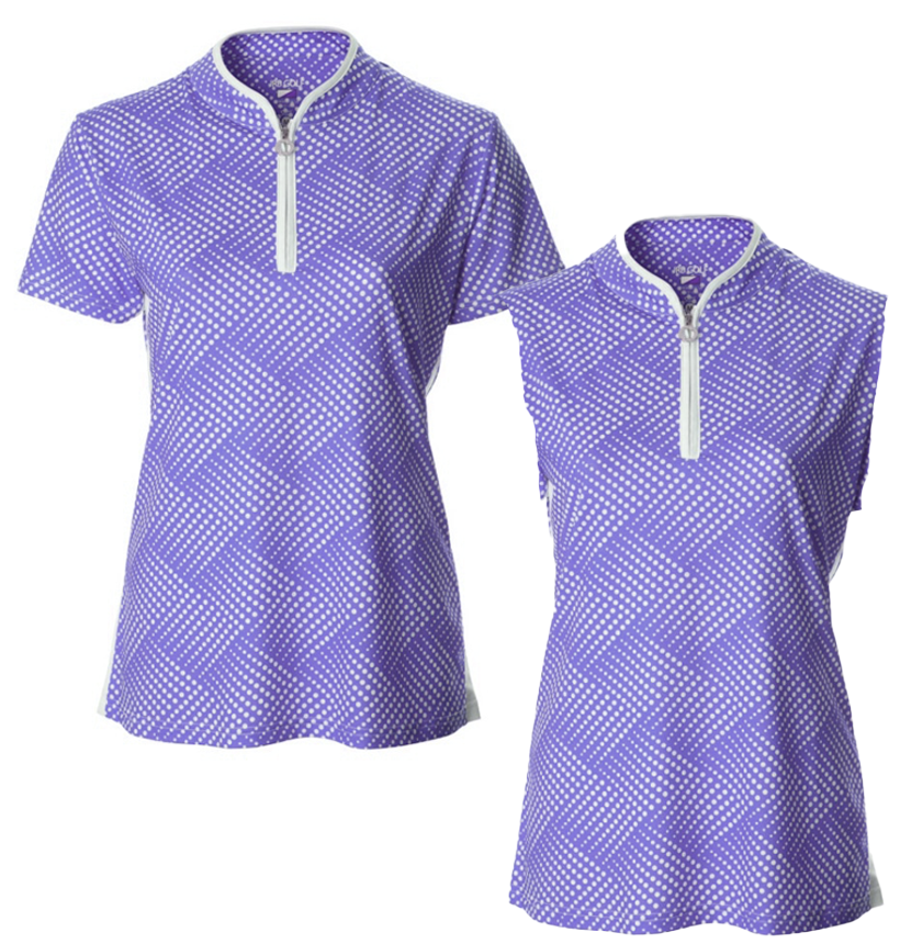 JRB Ladies 2022 Collection Golf Polo - Dusted Peri Print