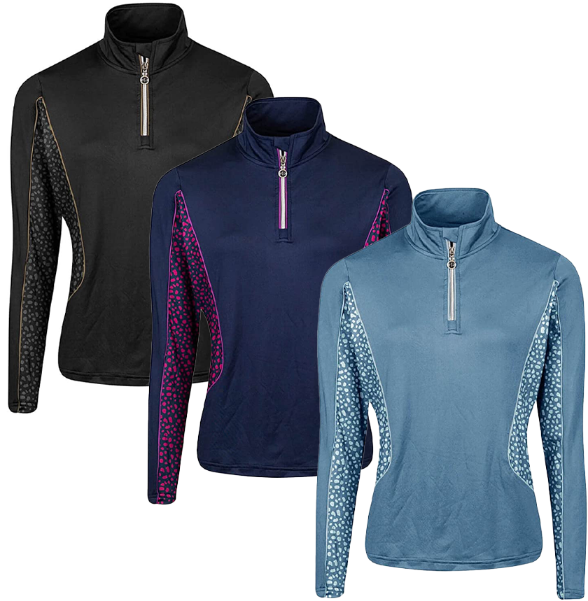 Island GREEN Ladies 2021 Zipped Top Layer 4-Way Stretch Golf Sweater - IGLTL2114⛳️