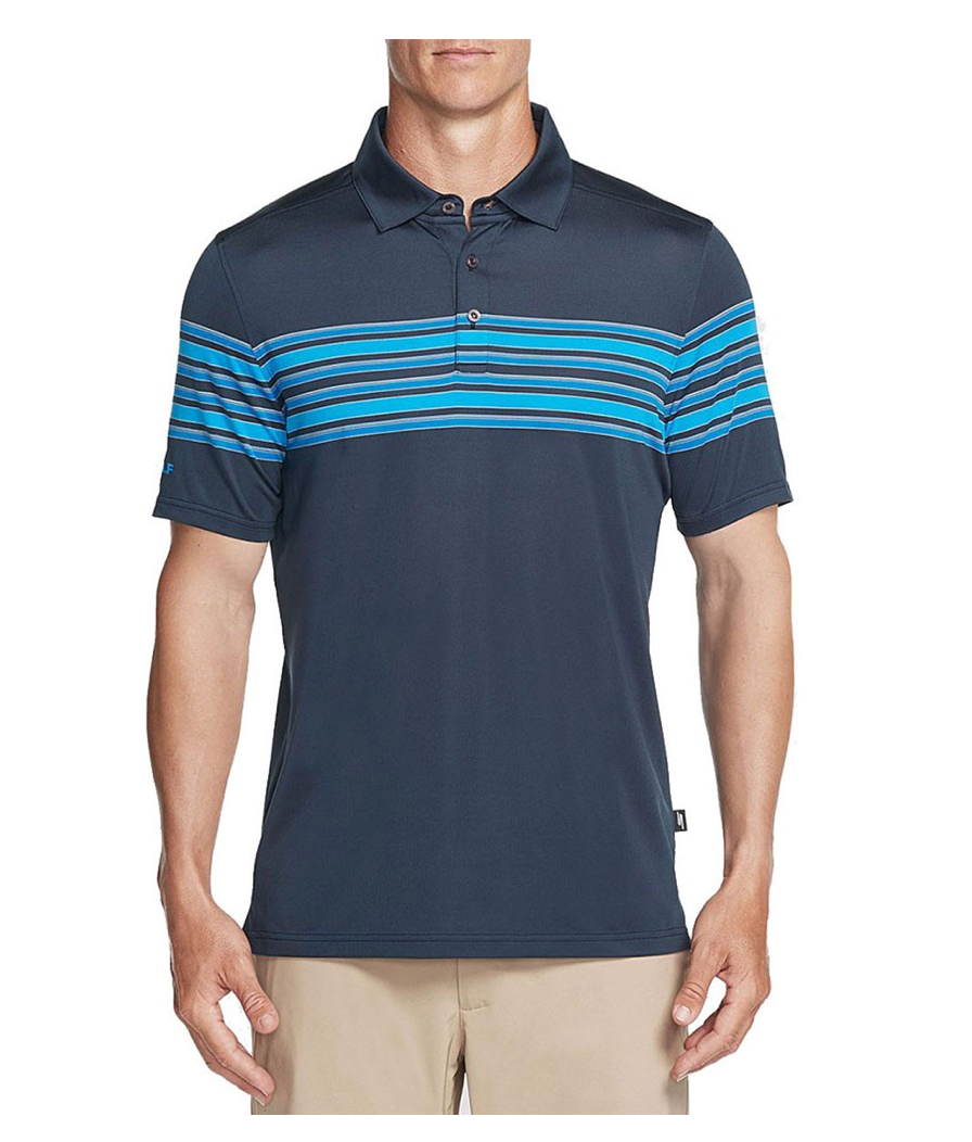 Skechers Golf Mens Club Face Stripe Stretch Performance Polo Shirt