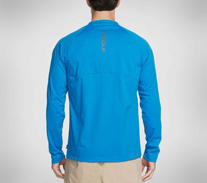 Skechers Mens GOSHIELD DX10V Golf Performance V Neck Wind Shirt Blue - LMLT11