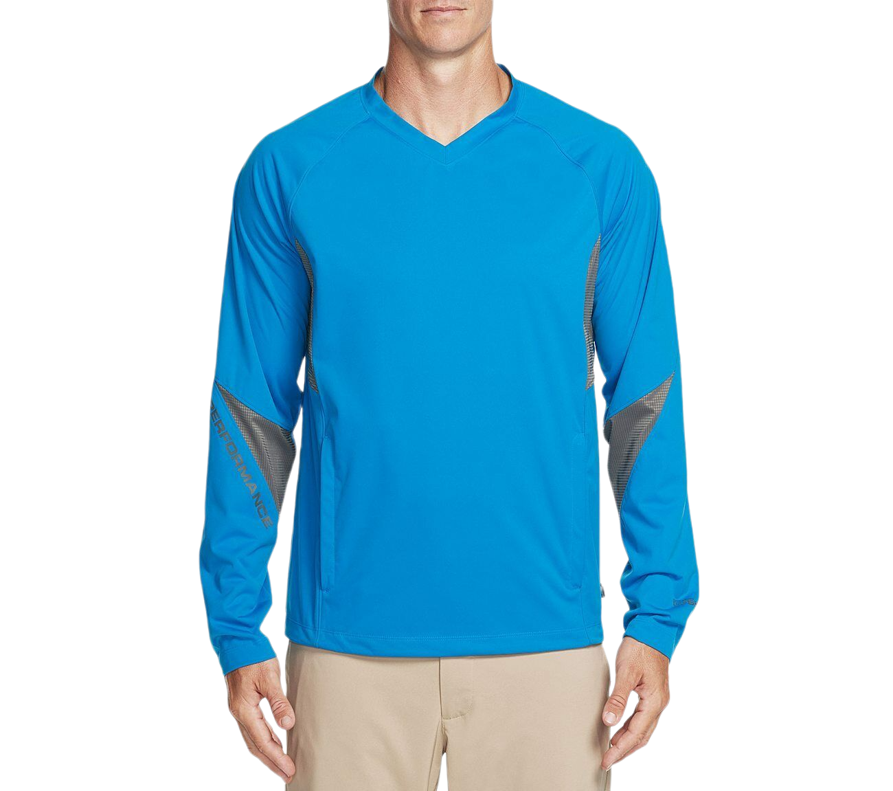 Skechers Mens GOSHIELD DX10V Golf Performance V Neck Wind Shirt Blue - LMLT11