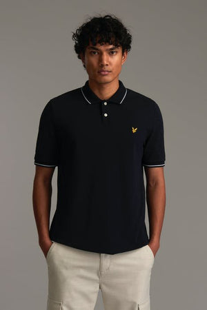 Lyle & Scott Heavy Rib Tipped Polo in Black - SP1400V-Z865