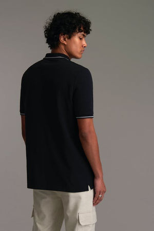 Lyle & Scott Heavy Rib Tipped Polo in Black - SP1400V-Z865