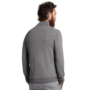 Lyle & Scott 1/4 Zip Merino Sweater in Grey Melange (KN353E)