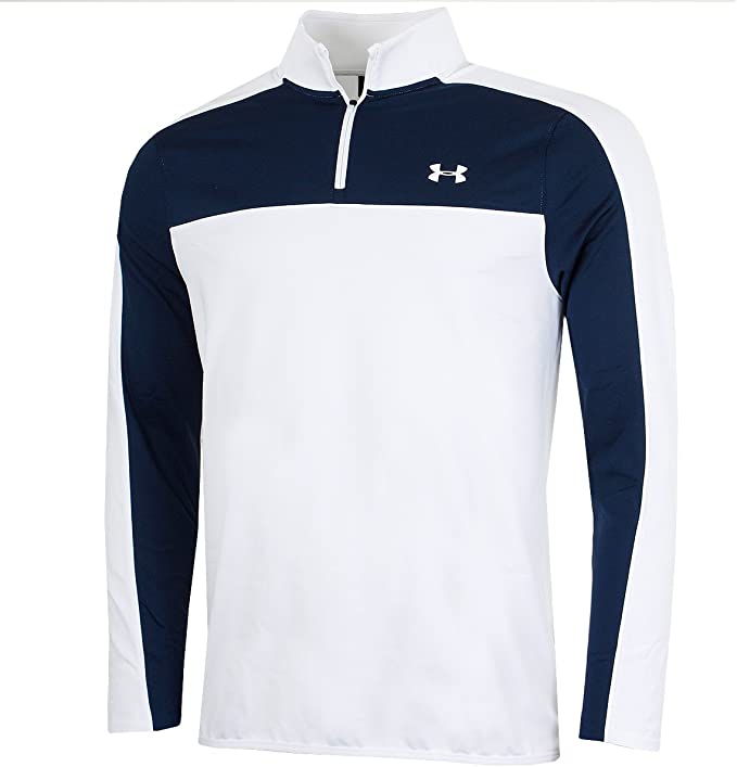 Under Armour 1/4 Zip Pullover Midlayer in White/Academy