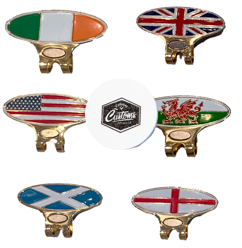Nations Magnetic Hat Clips with Callaway Customs White Ball Marker⛳️