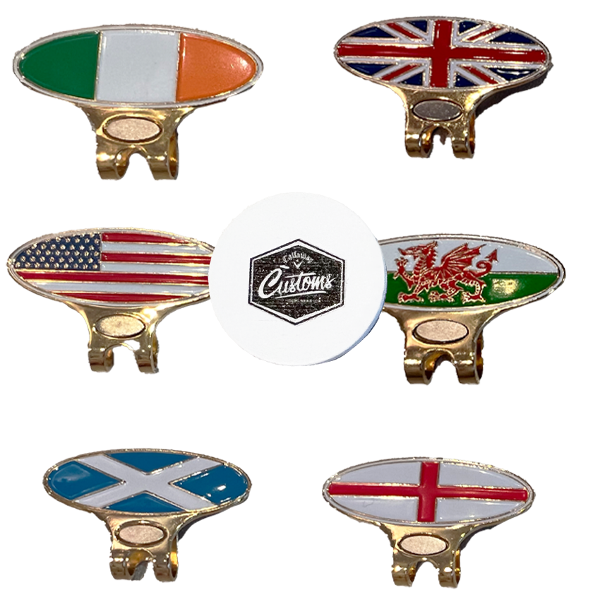Nations Magnetic Hat Clips with Callaway Customs White Ball Marker