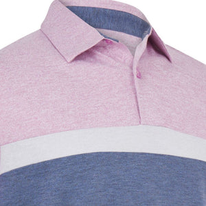 Callaway Soft Touch Colour Block Polo Shirt in Pink Sunset Heather MEDIUM ONLY- CGKSC0K7GG