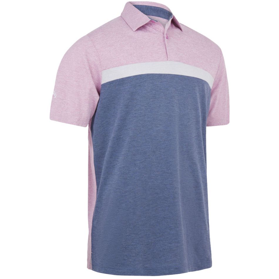 Callaway Soft Touch Colour Block Polo Shirt in Pink Sunset Heather - CGKSC0K3⛳️