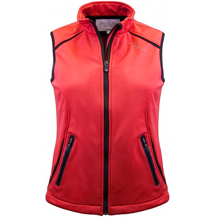 Proquip Women's Katie Soft Shell Gillet Wind Top-Coral/Black⛳️