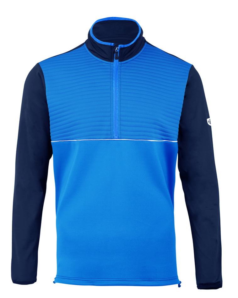 Island Green Mens Ribbed Yoke Half Zip Stretch Top Layer Golf