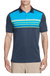 Skechers Golf Mens Backspin Stripe DNA Dry Stretch Performance Polo Shirt - LIMTO24 Navy