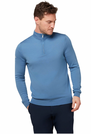 Callaway Golf Mens 2022 Ribbed 1/4 Zip Merino Woolmark Sweater - MEDIUM ONLY
