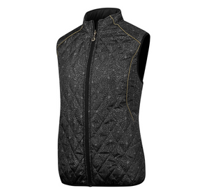 Island Green Womens 2021 Reversible Quilted Thermal Golf Gilet - IGLVST2090 - SMALL ONLY/ BLACK & GOLD⛳️