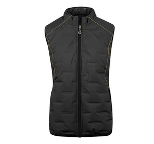Island Green Womens 2021 Reversible Quilted Thermal Golf Gilet - IGLVST2090 - SMALL ONLY/ BLACK & GOLD⛳️