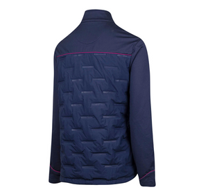 Island Green Womens 2021 Full Zip Padded Thermal Stretch Golf Jacket - IGLJKT2089 - SMALL ONLY - NAVY/FUSCHIA