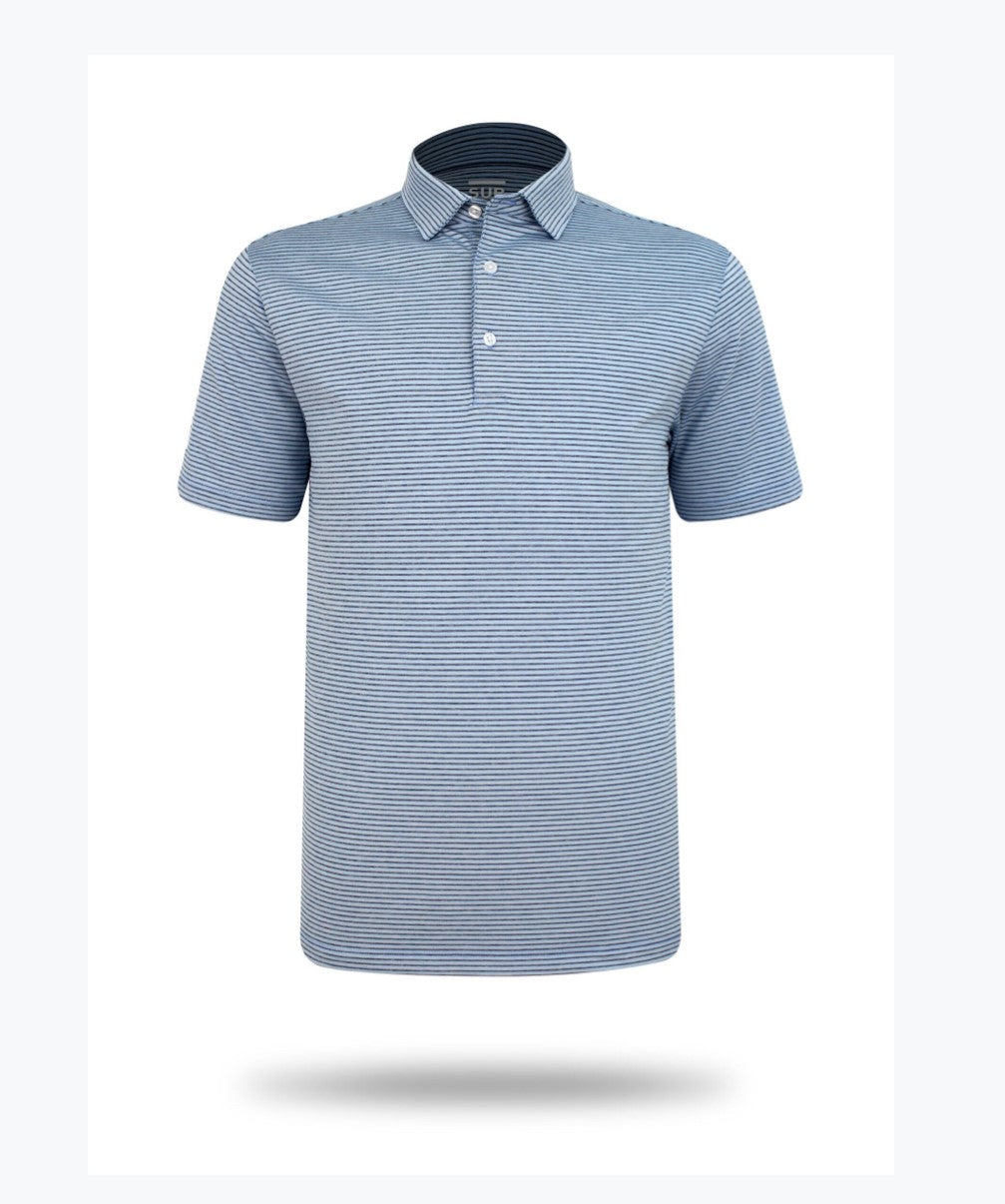 Sub 70 Tour Classic Polo Stripe #12 Powder Blue/ Charcoal