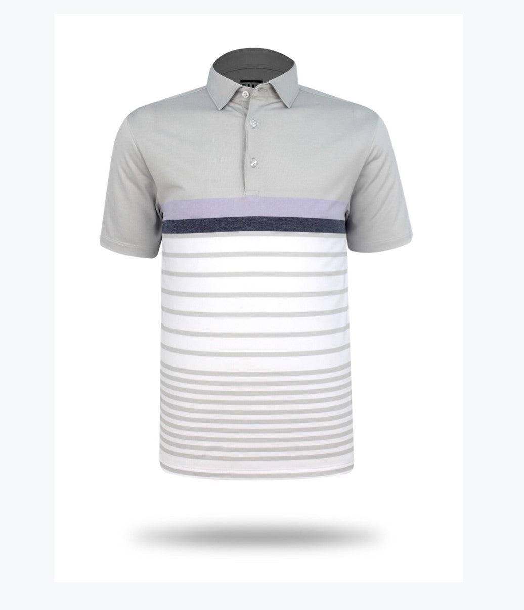 Sub 70 Tour Classic Polo Stripe #20 Grey/Mauve⛳️