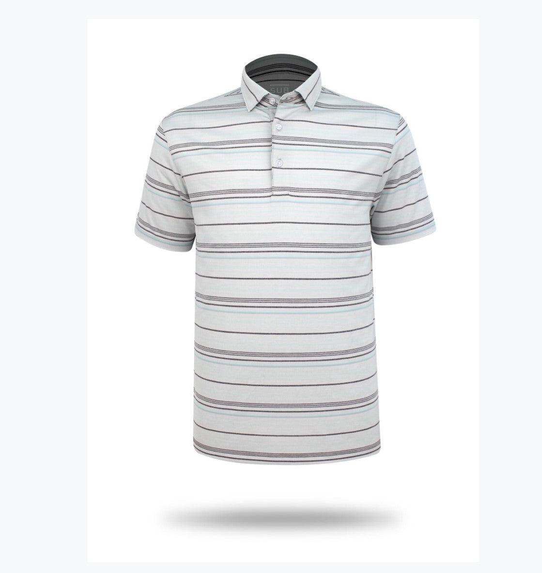 Sub 70 Tour Classic Polo Stripe #34 Light Grey/Dark Grey/ Turquoise