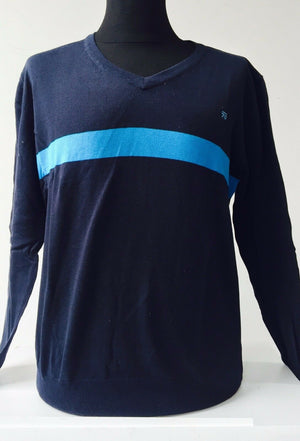 Sub70 Tristan Tour Golf Mens Single Stripe Jumper Sweater Top Soft Warm V-Neck