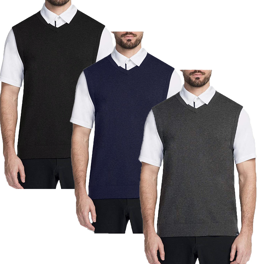 Mens black polo sweater vest Clearance
