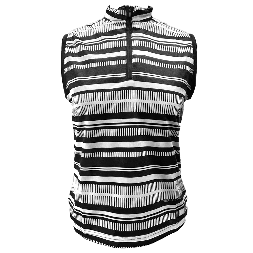 Eleven Ladies 2022 Collection Golf Black/White Print Sleeveless Polo