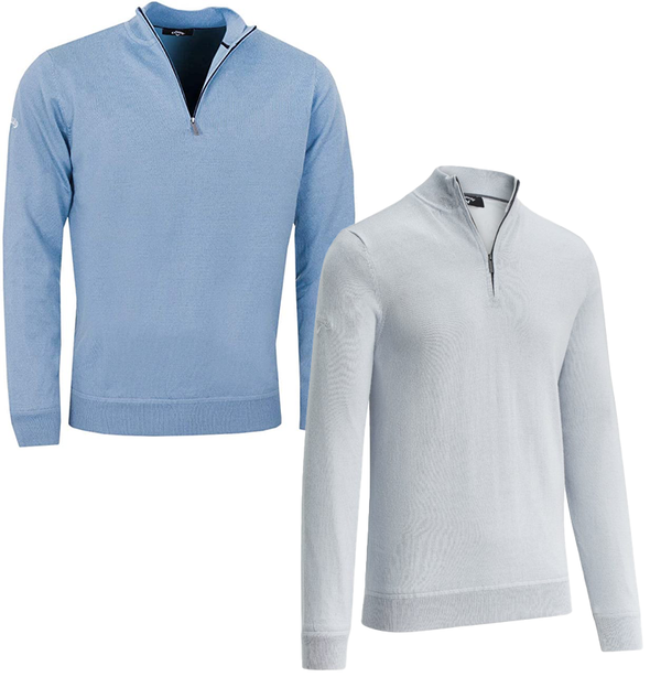 Callaway Golf Mens 1 4 Zip Mock Merino Windproof Sweater Pullover