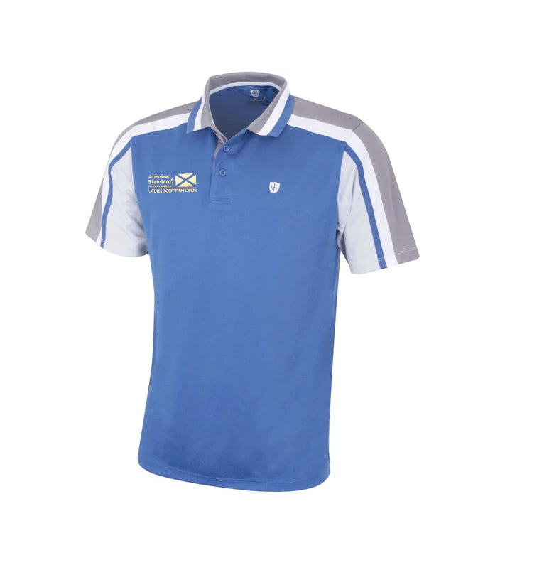 Island Green Mens Breathable Quick Drying Stylish Pique Golf Polo Blue With logo