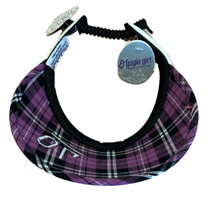 Sub70 Ladies Visor - Twirly Adjustment for Secure Fit - White/Purple Tartan