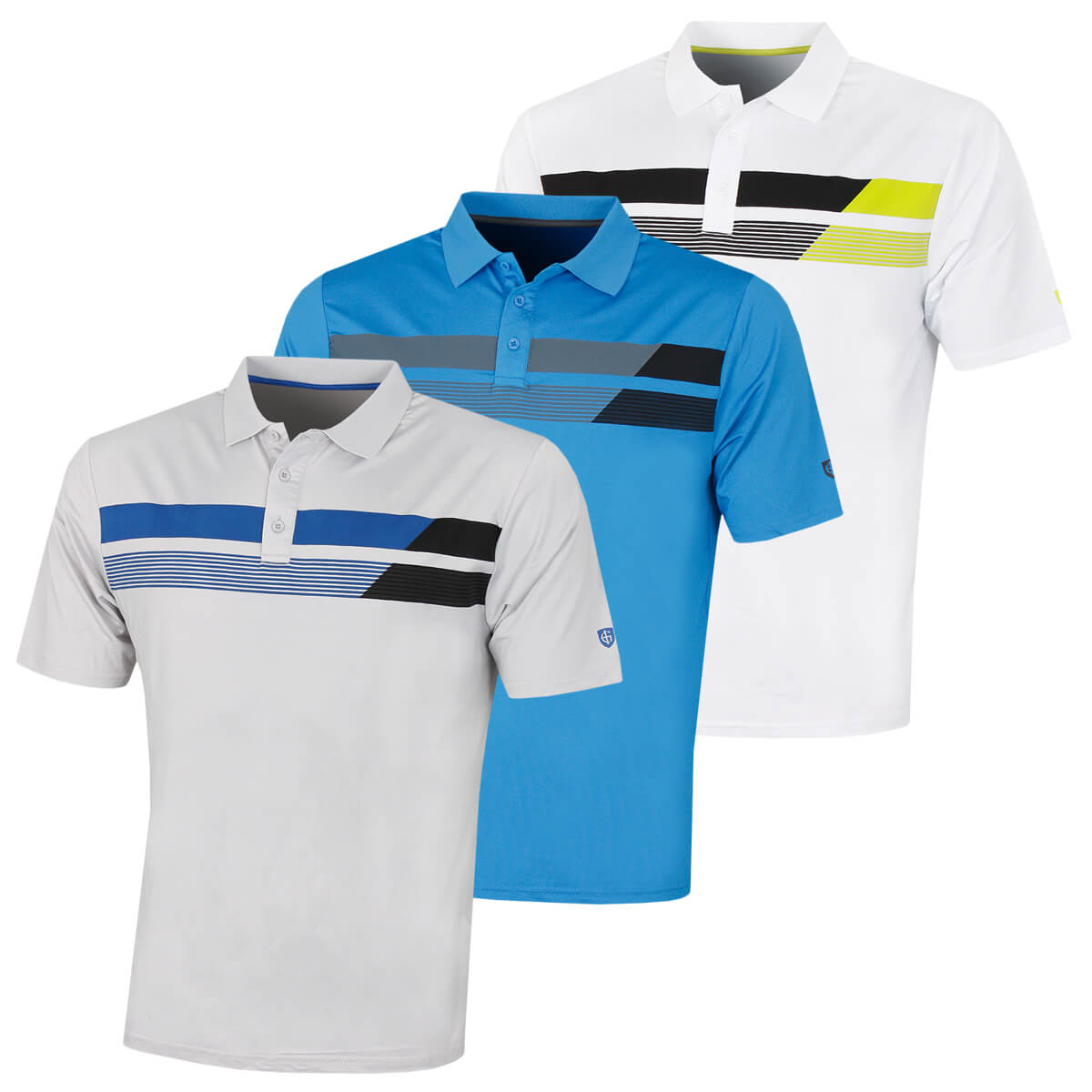 Island  Green Asymmetric Print UV Protection Polo Shirt igts2038