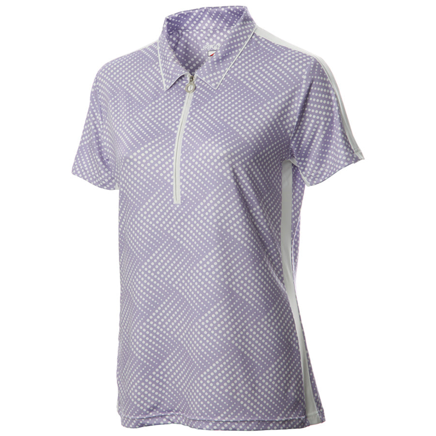 JRB Women's Golf Fashion Shirt - Lavender Spot Print - Sleeved or Sleeveless
