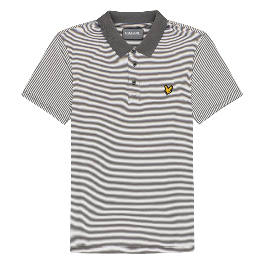 Lyle & Scott Golf Microstripe Polo - Rock Grey