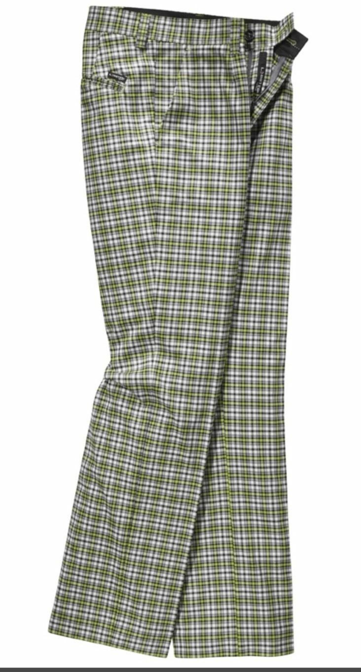 Lobster Tour Golf Milton Funky Smart Trousers Check - Green/Check⛳️