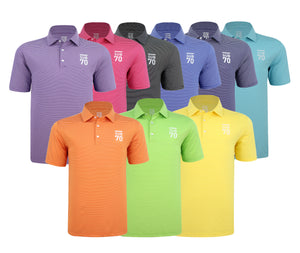 SUB70 Tour Thin Stripe 2.0 Golf Polo Shirt Multi Stretch UPF 30+