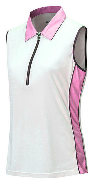 JRB Ladies White Trim Sleeveless Golf Shirt