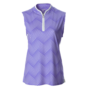 JRB Ladies 2022 Collection Golf Polo - Dusted Peri Print