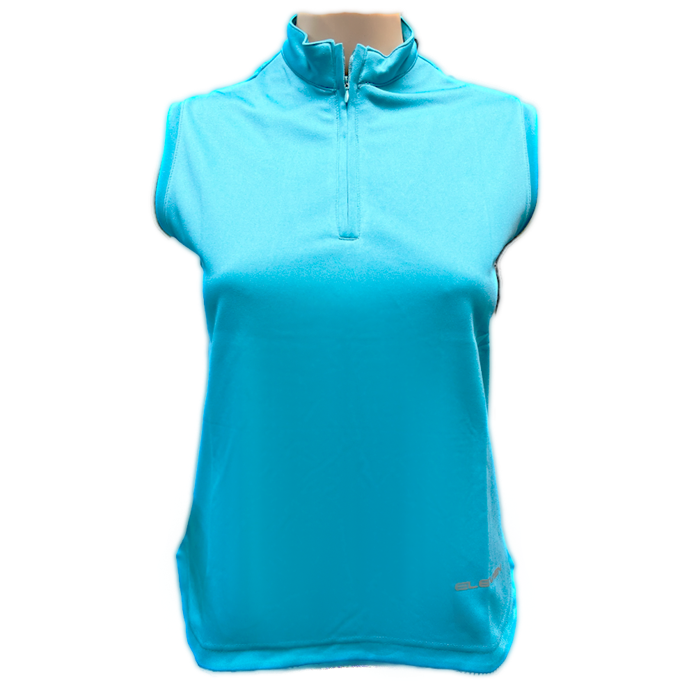Eleven Ladies 2022 Collection Golf Solid Turquoise Sleeveless Polo
