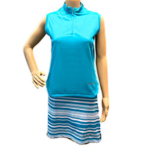 Eleven Ladies 2022 Collection Golf Turquoise/White Print Skort