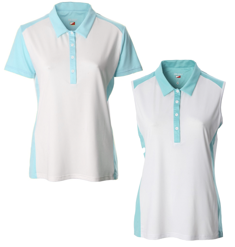 JRB Ladies 2022 Collection Golf Polo - White / Aqua⛳️